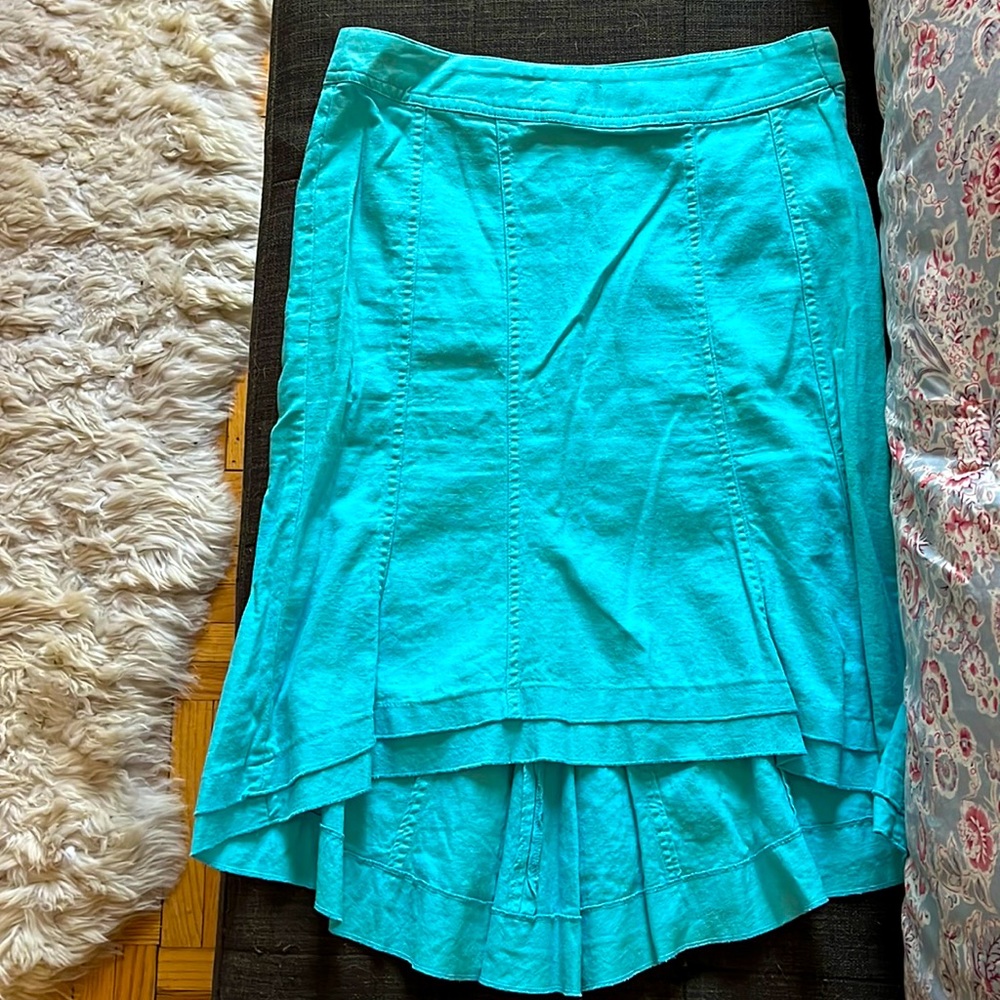 H&M teal high low mermaid skirt, size 4